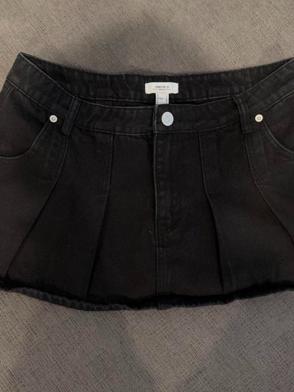 Forever 21 Black Denim Mini Skirt